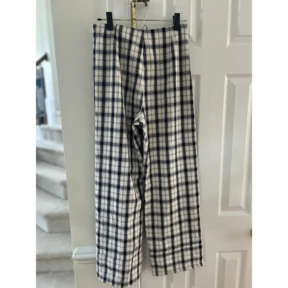 Princess Polly Wide Leg Black & White Plaid Trouser Pants Grunge Punk Whimsygoth - Picture 7 of 8
